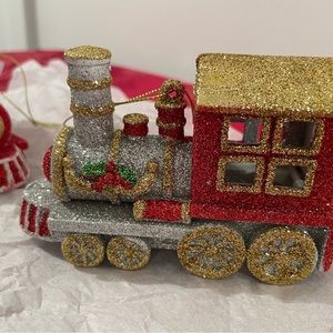 2  Handmade Christmas Tree  Train Ornaments 🚂🚂